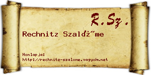 Rechnitz Szalóme névjegykártya